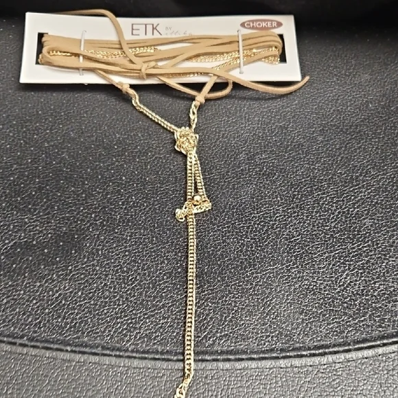 Ettika Gold and Tan Minimalist Necklace Collection - Picture 2 of 4